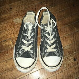 Converse black size 1 low top boat shoes